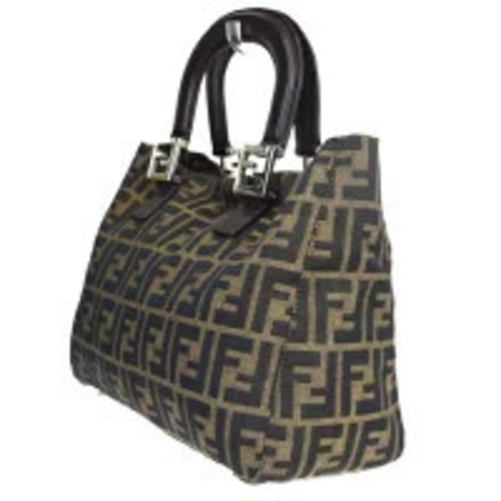 Fendi Brown Zucca Handbag Leather Brown